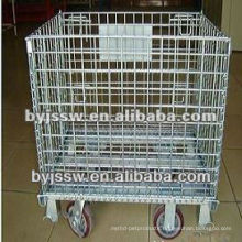 Metal Foldable Turnover Cage Recycle Container With Wheels
